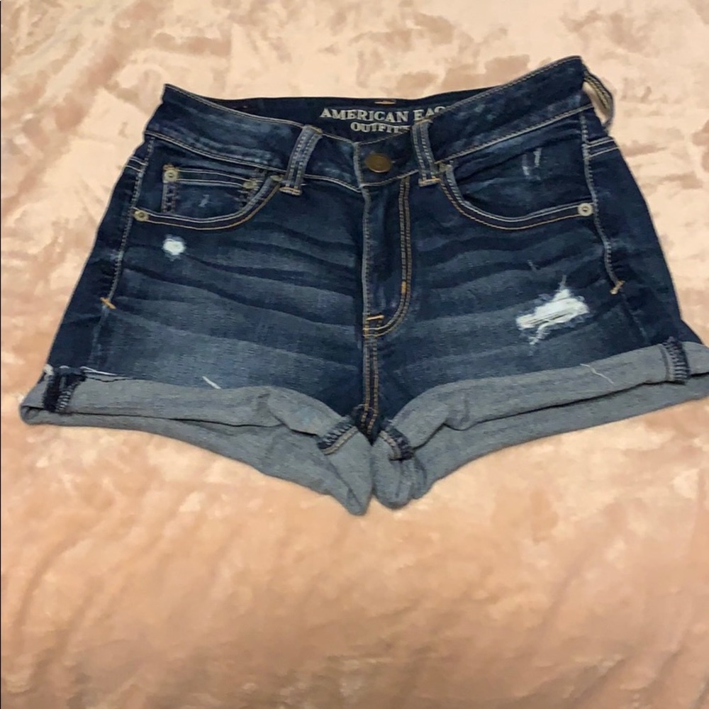 Dark blue jean shorts